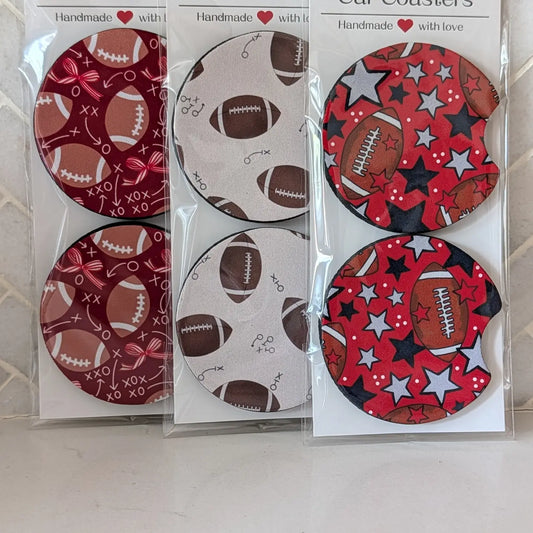 Brown Football Car Coasters