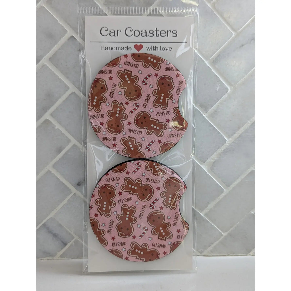 Oh Snap Gingerbread Car Coasters
