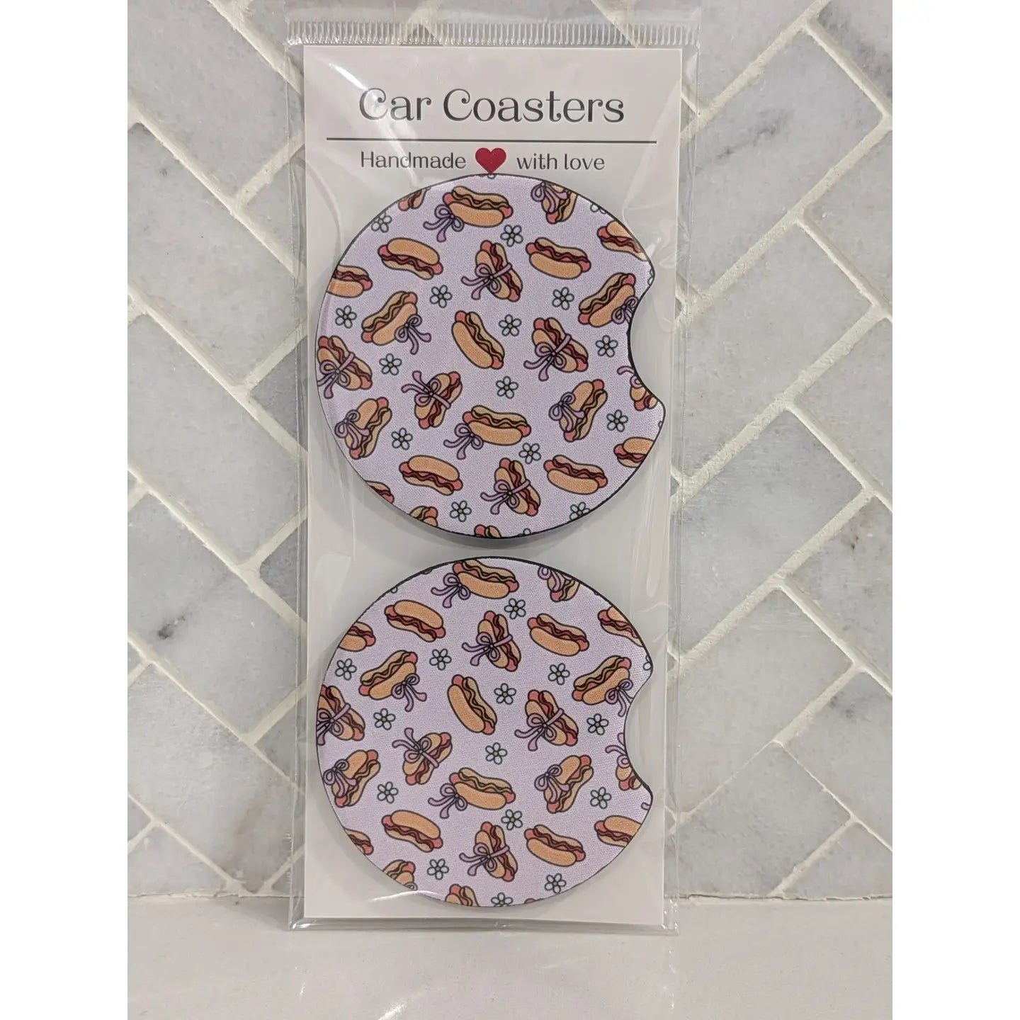 Hot Dog Lover Coquette Car Coasters