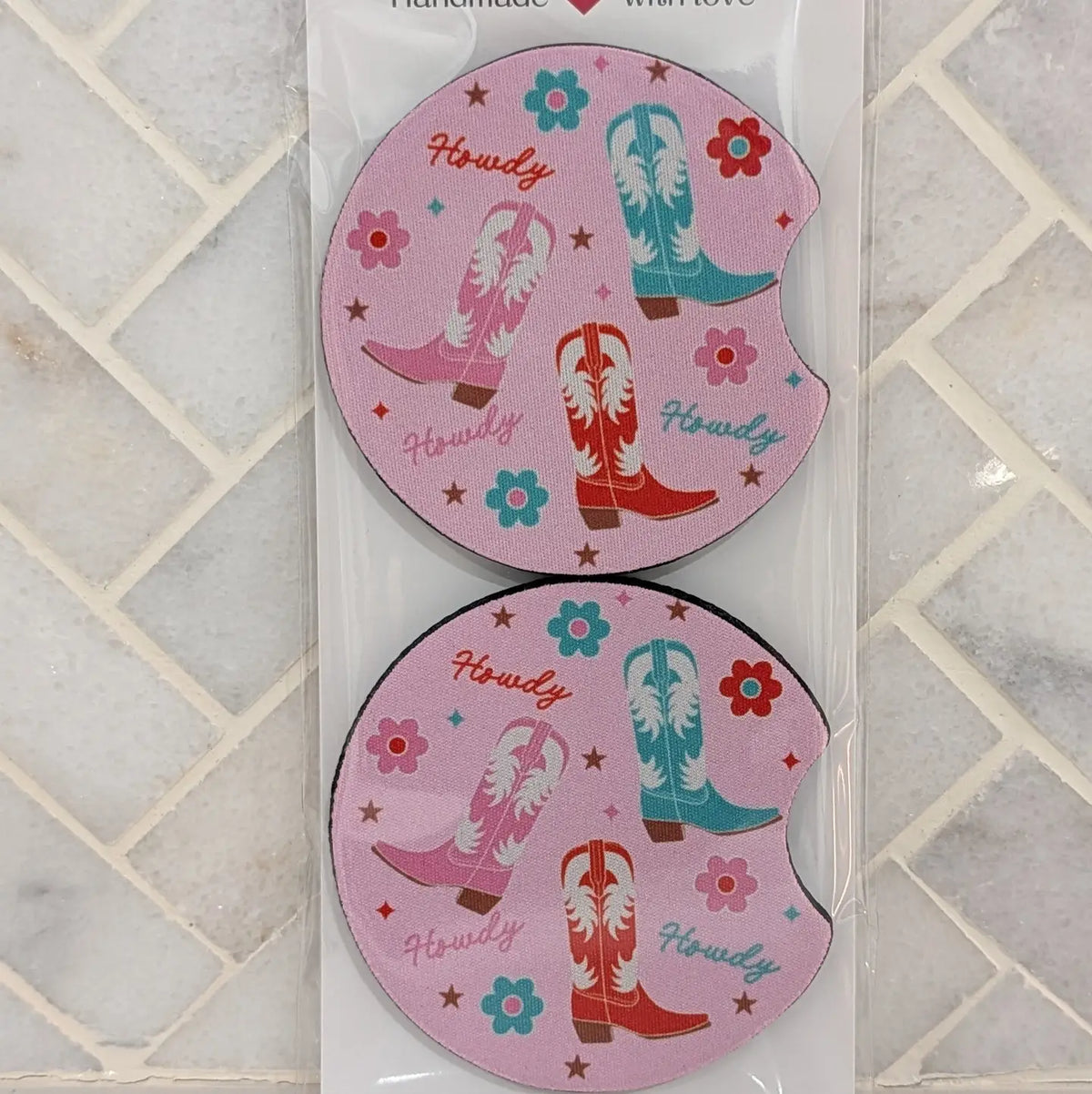 Howdy Cowgirl Car Coasters
