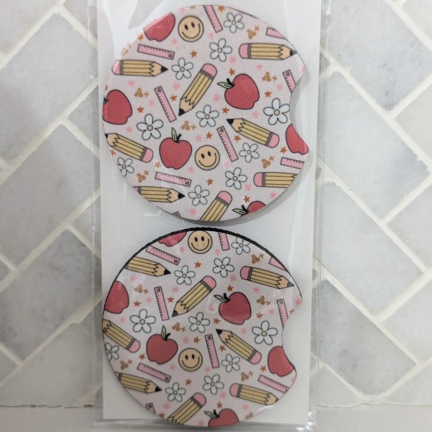Teacher Doodle Car Coasters