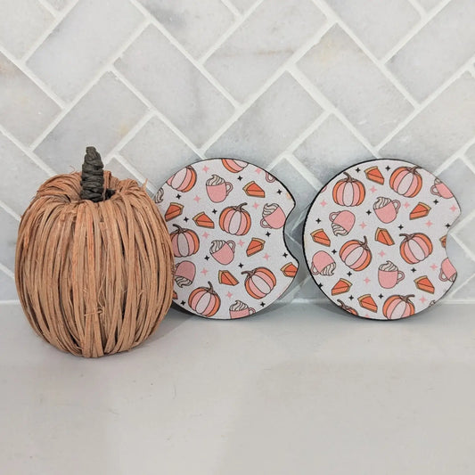 Pumpkin Spice Car Coasters