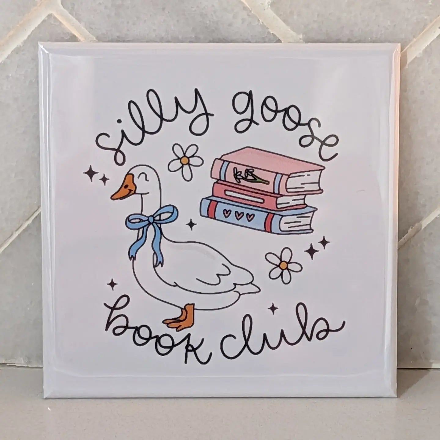 Silly Goose Book Club Fridge Locker Magnet