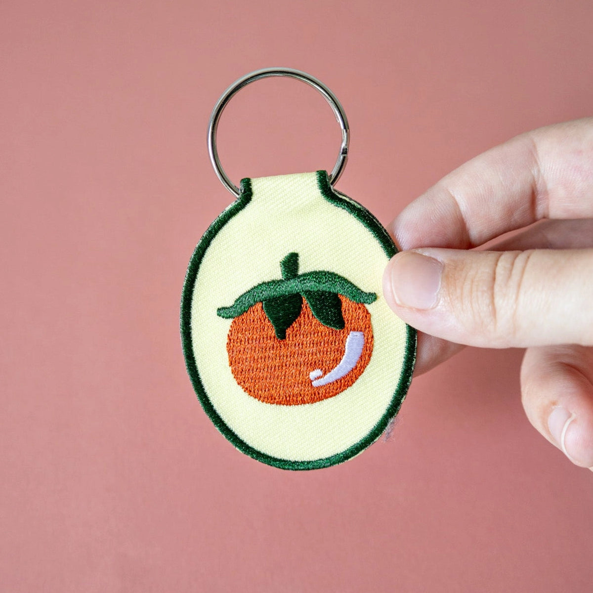 Tomato Embroidered Keychain