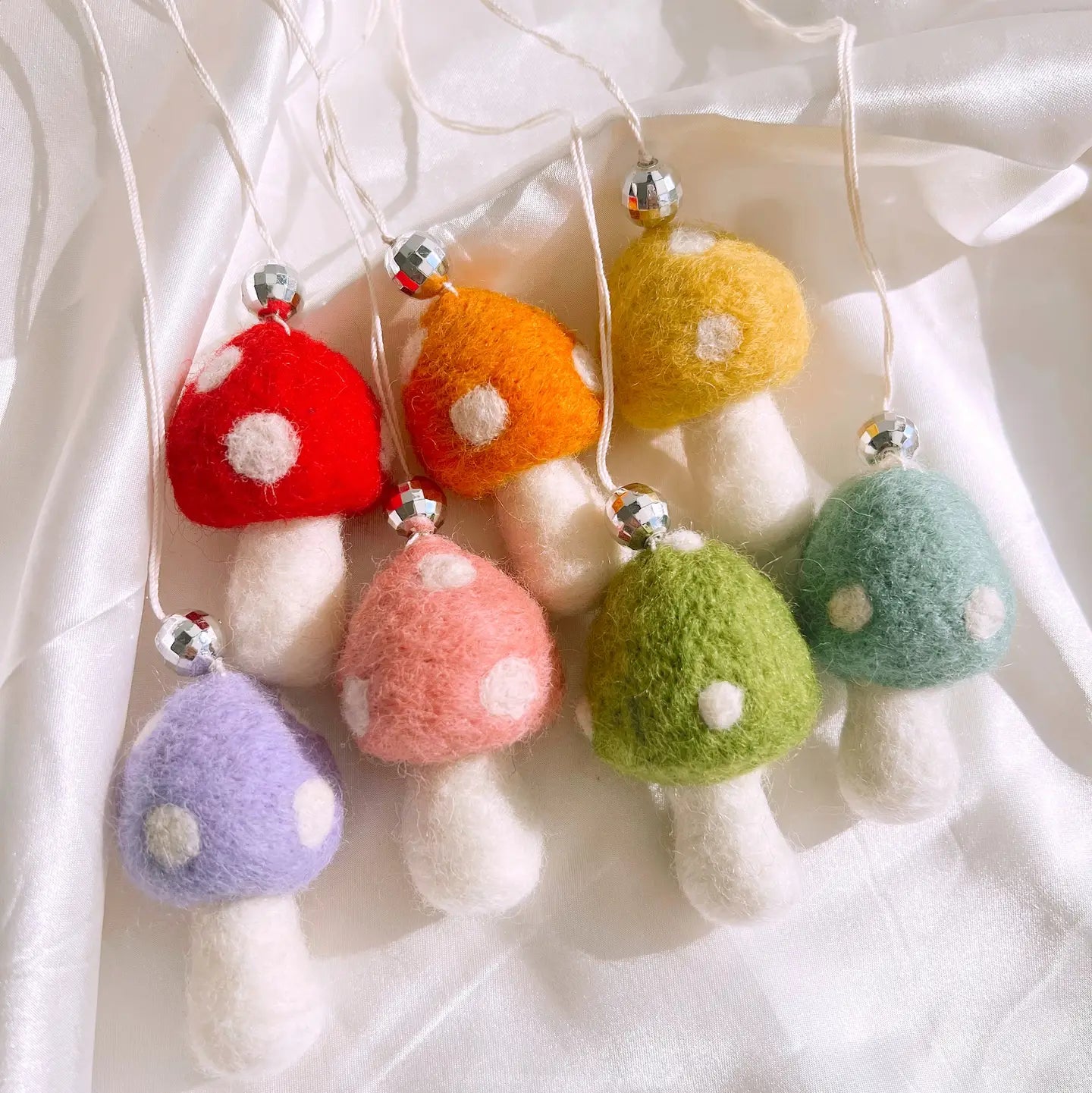 Felt Mushroom Car Mirror Hanger