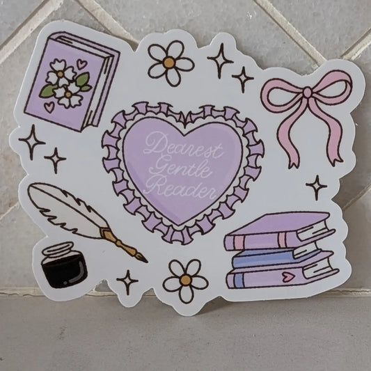 Gentle Reader Feather Sticker
