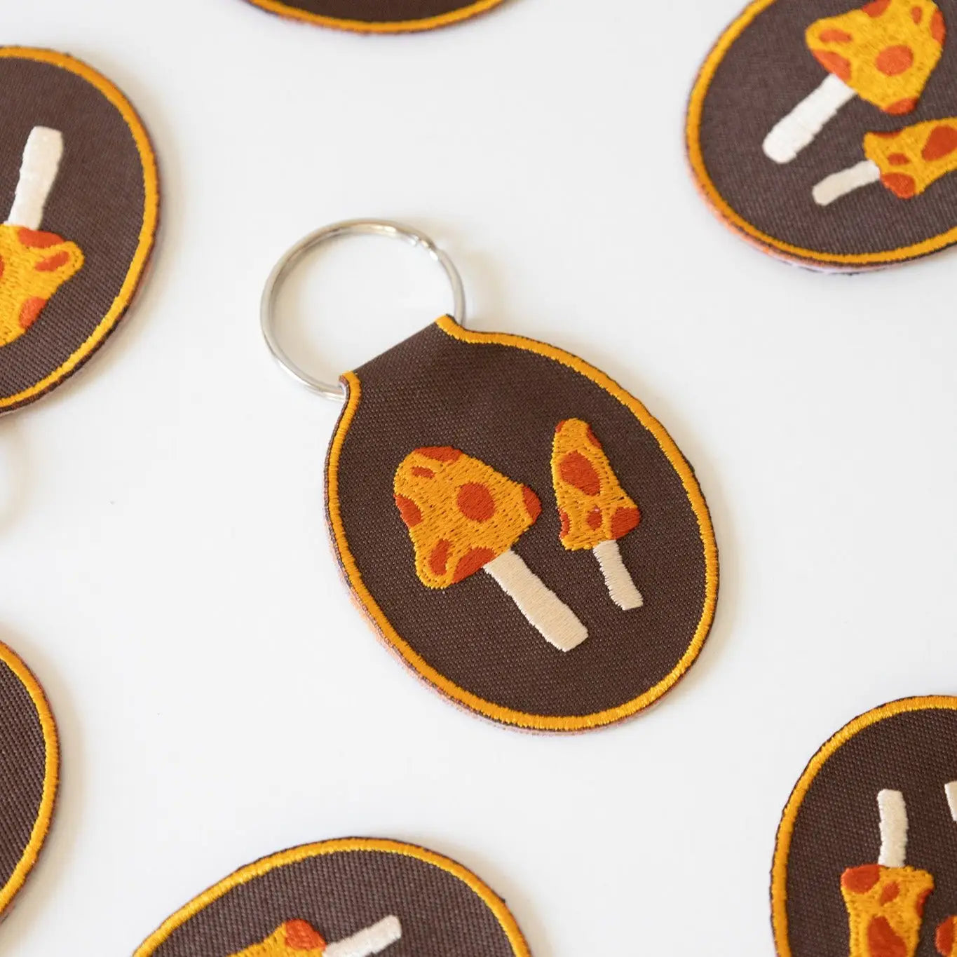 Mushroom Embroidered Keychain