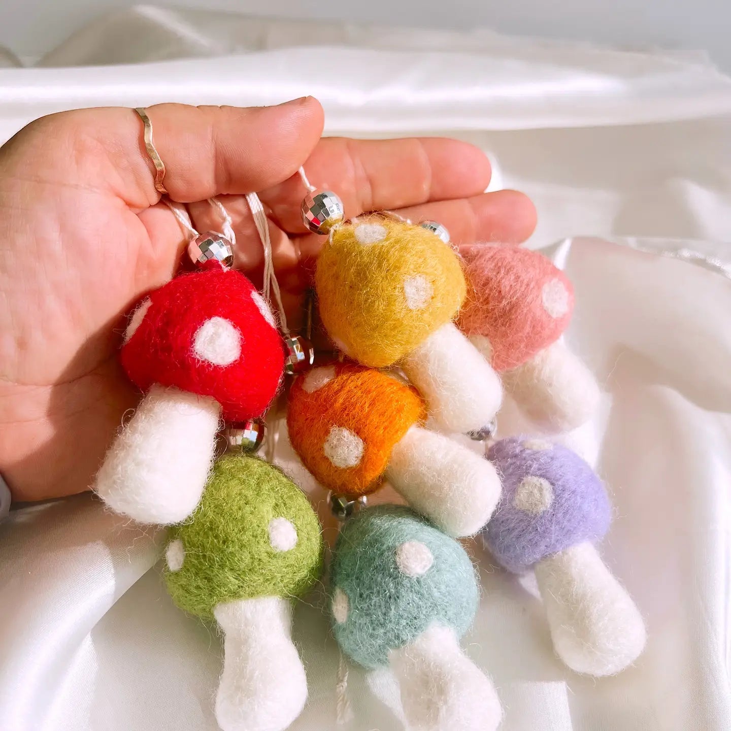Felt Mushroom Car Mirror Hanger