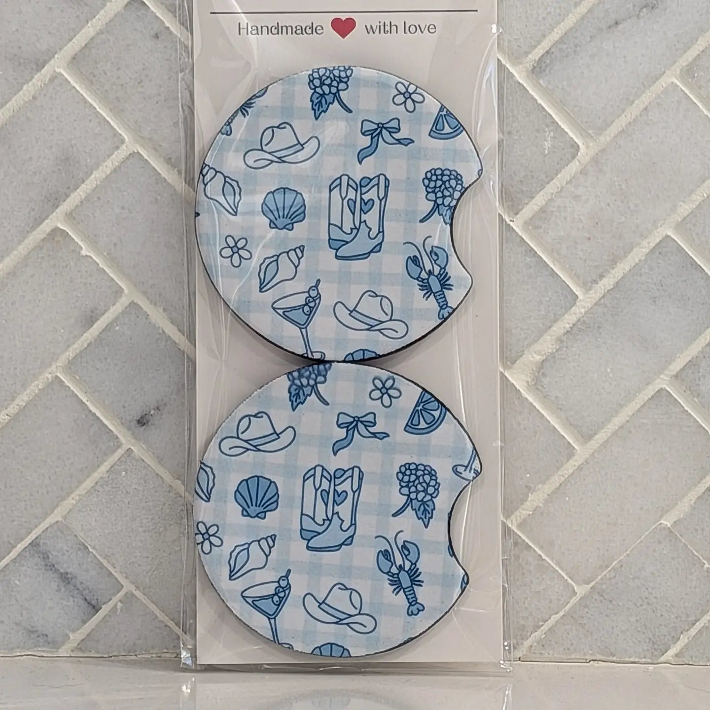 Coastal Cowgirl Car Coasters