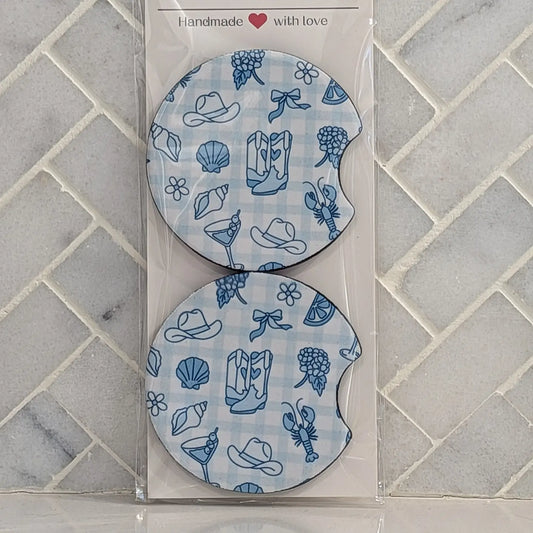 Coastal Cowgirl Car Coasters