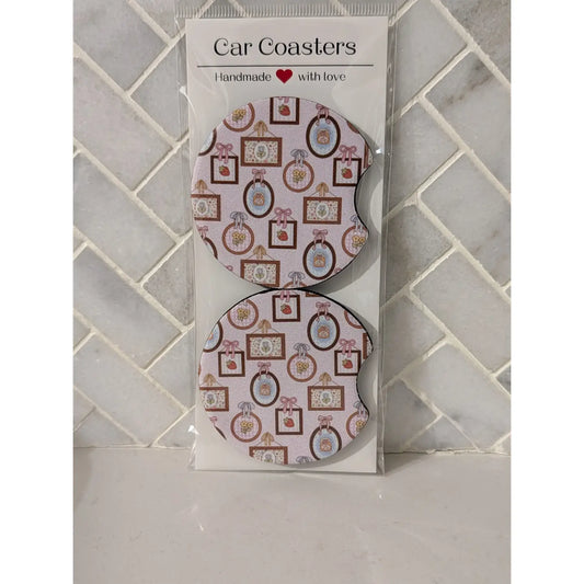 Cottagecore Vintage Frames Car Coasters