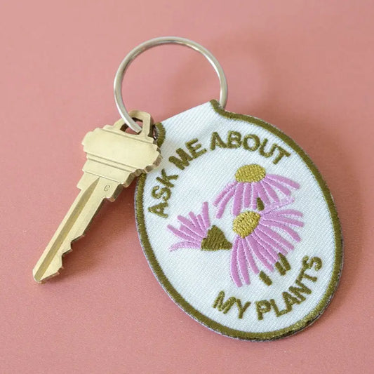 Plant Embroidered Keychain