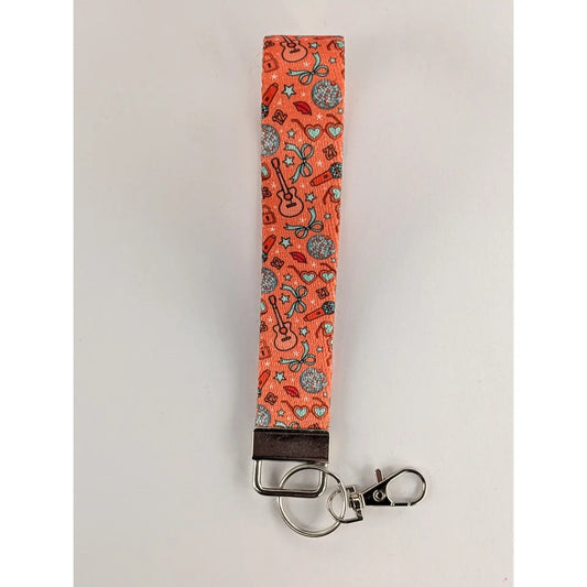Orange Show Doodle Keychain Lanyard