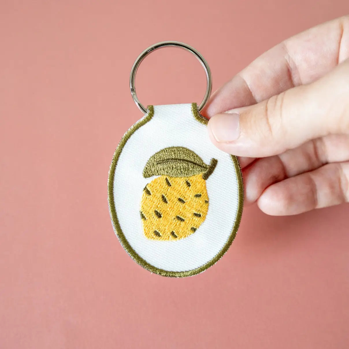 Lemon Embroidered Keychain