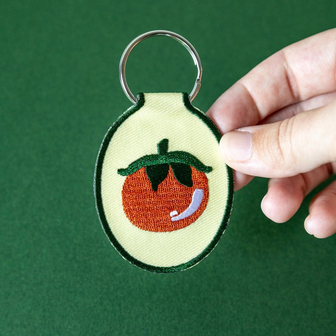 Tomato Embroidered Keychain