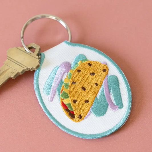 Taco Embroidered Keychain