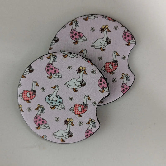Silly Summer Goose Car Coasters