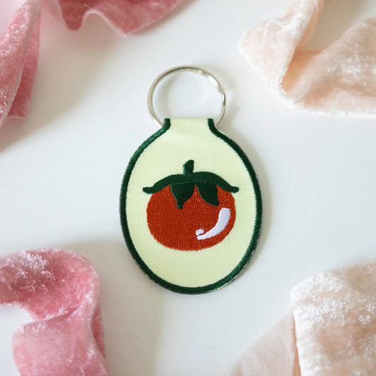 Tomato Embroidered Keychain