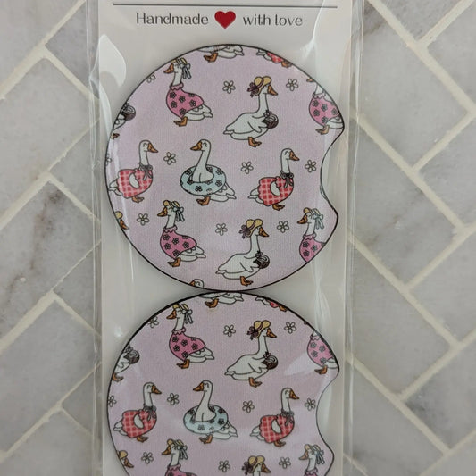 Silly Summer Goose Car Coasters