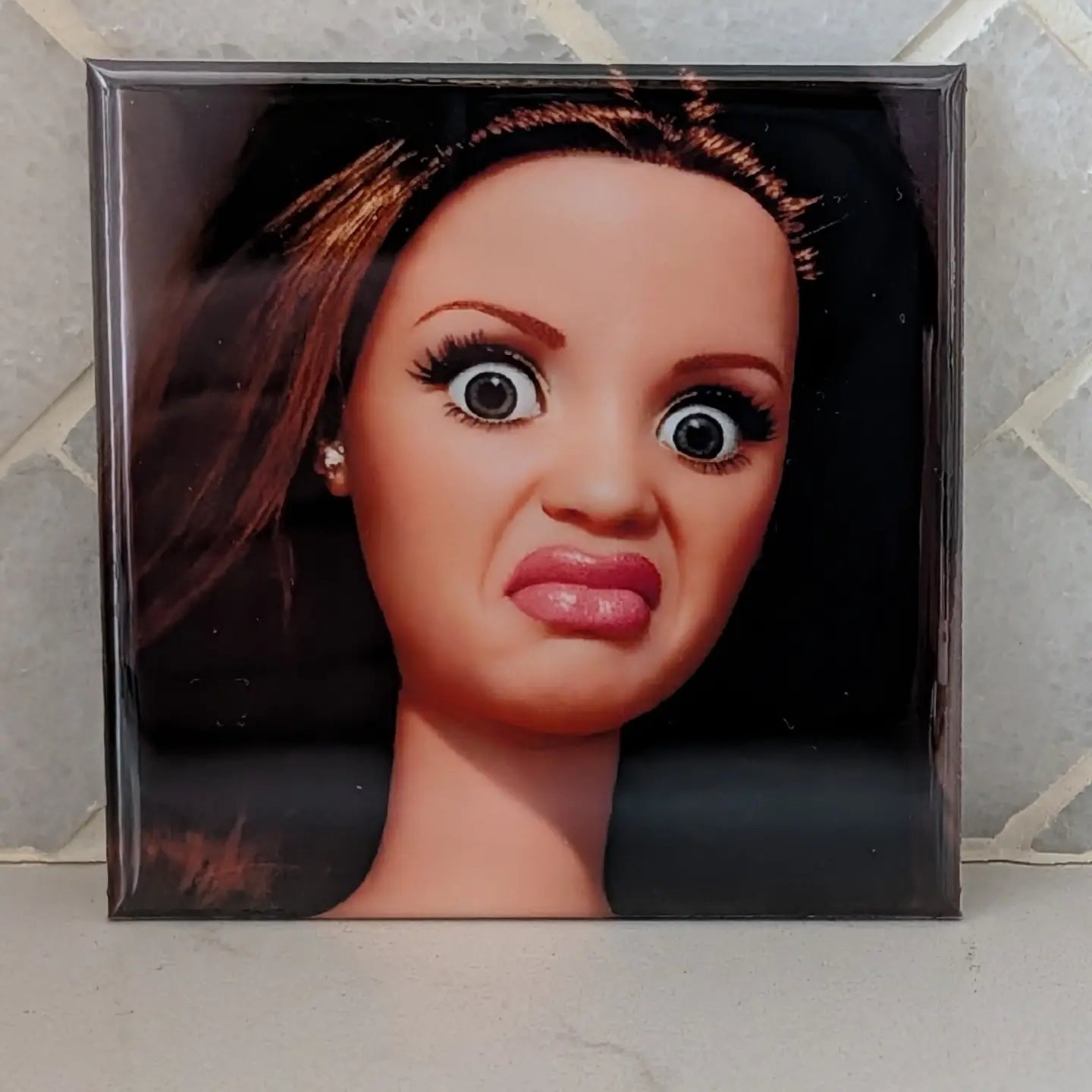Funny Doll Face Fridge Locker Magnet
