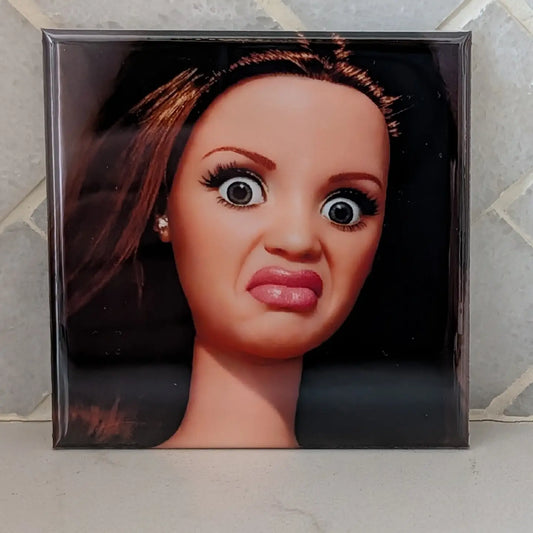 Funny Doll Face Fridge Locker Magnet