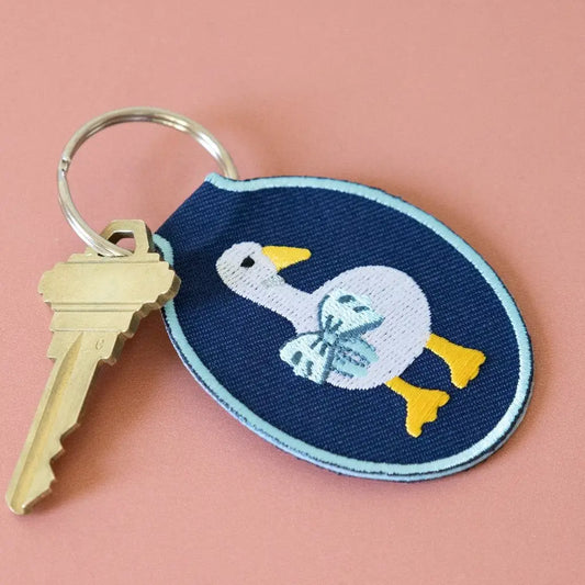 Duck Embroidered Keychain