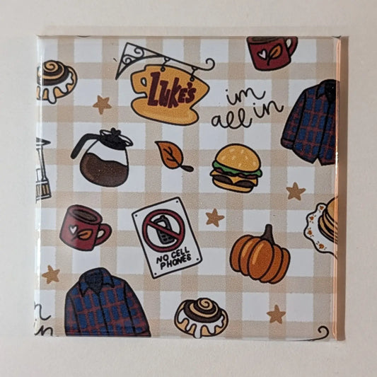 Gg Inspired Gingham Fridge Locker Magnet