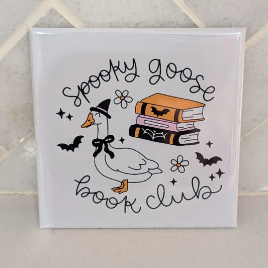 Spooky Goose Book Club Fridge Locker Magnet