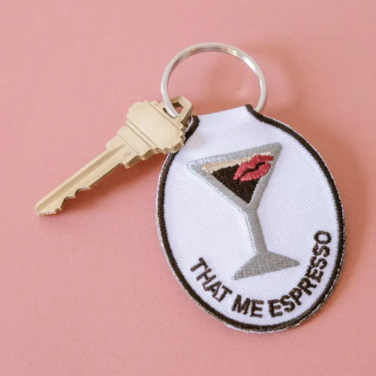 Espresso Embroidered Keychain