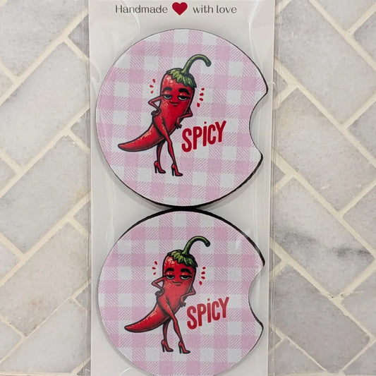 Spicy Pepper Car Coasters