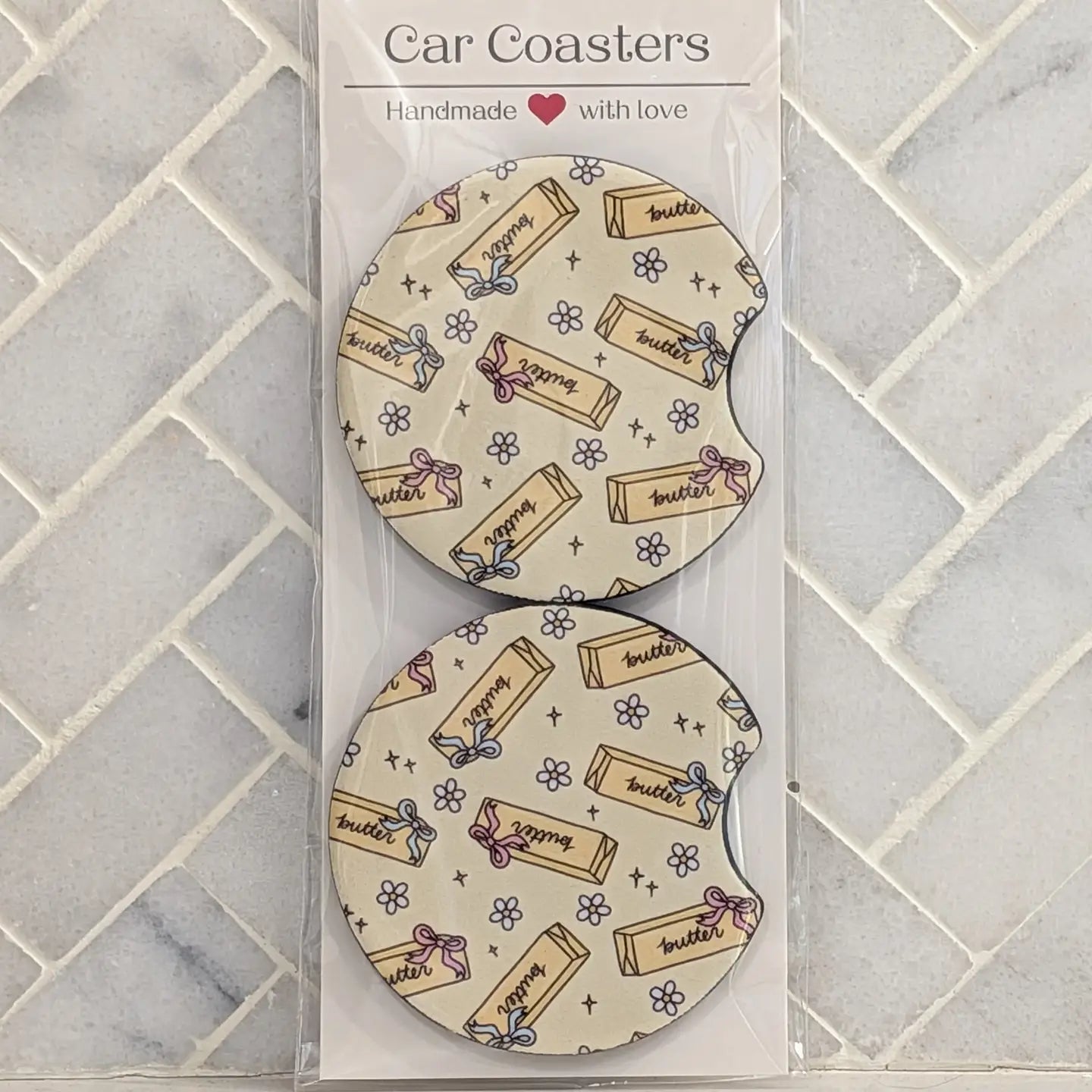 Butter Coquette Car Coasters