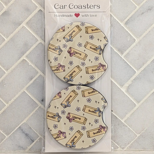 Butter Coquette Car Coasters
