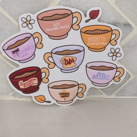 Cups of Coffee Sticker