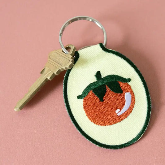 Tomato Embroidered Keychain