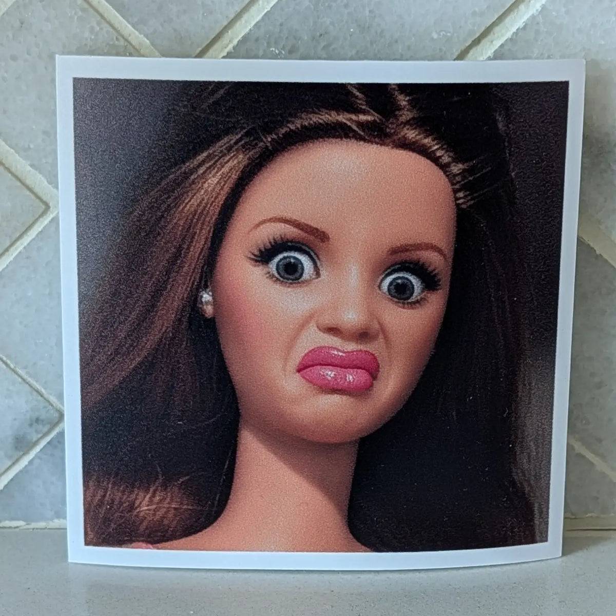 Funny Doll Face Sticker
