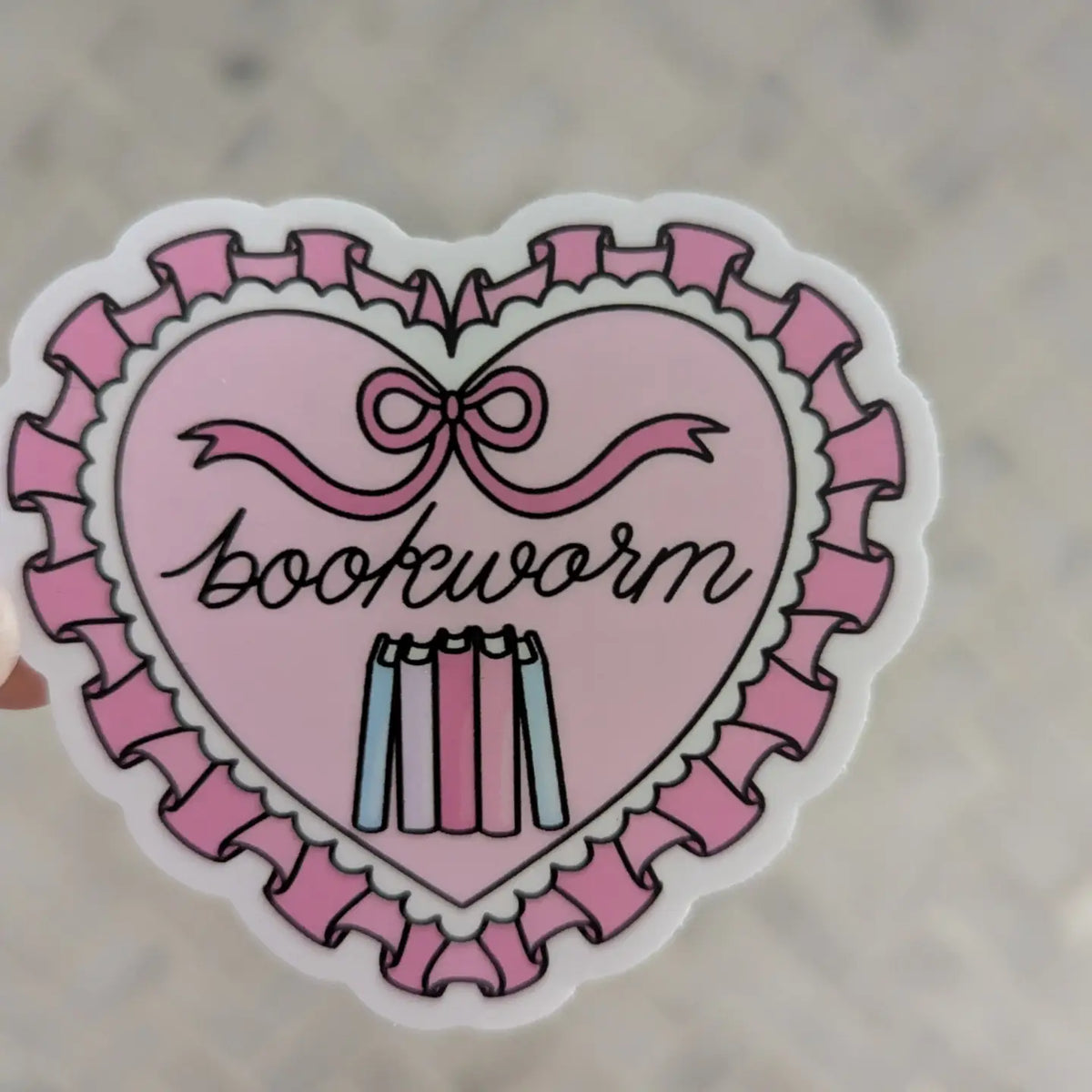 Bookworm Coquette Girly Sticker