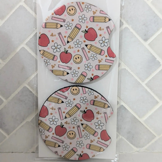 Teacher Doodle Car Coasters