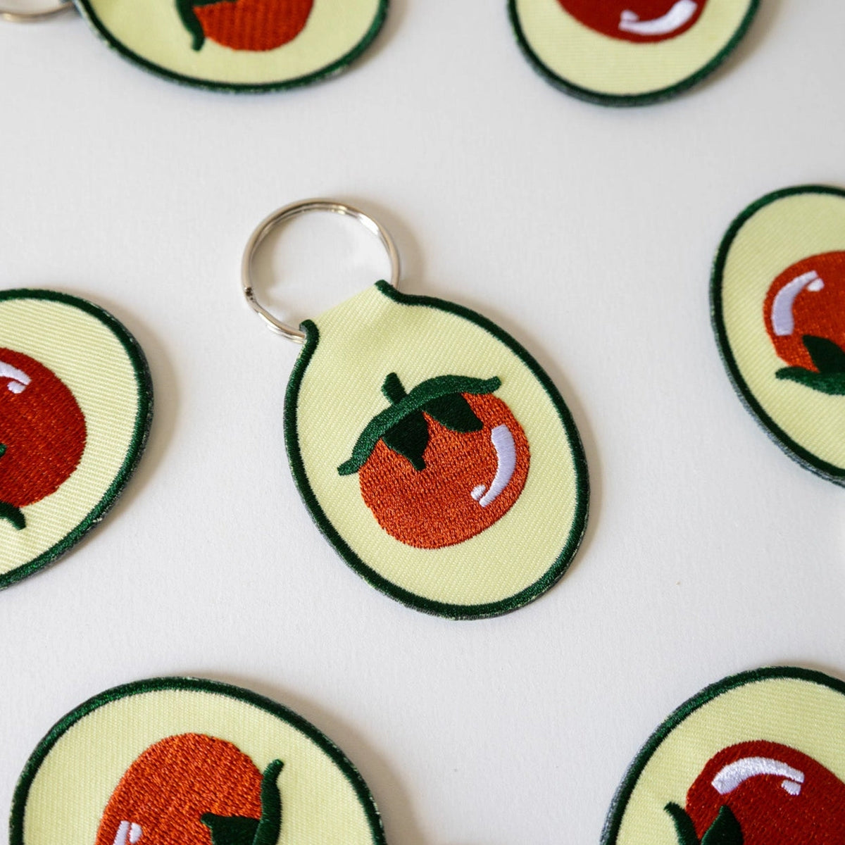 Tomato Embroidered Keychain