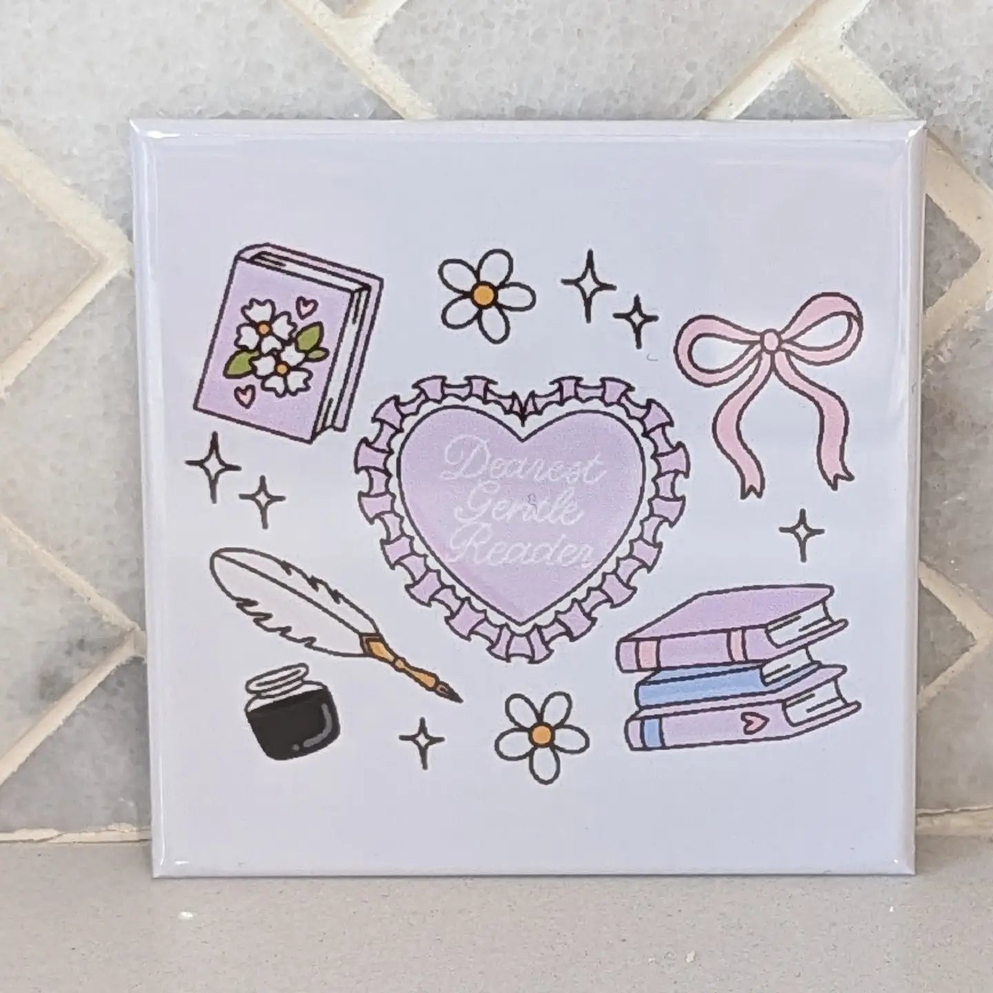 Gentle Reader Feather Fridge Locker Magnet