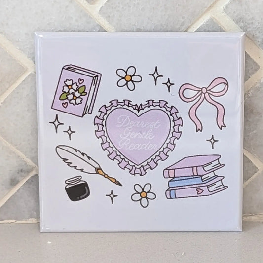 Gentle Reader Feather Fridge Locker Magnet
